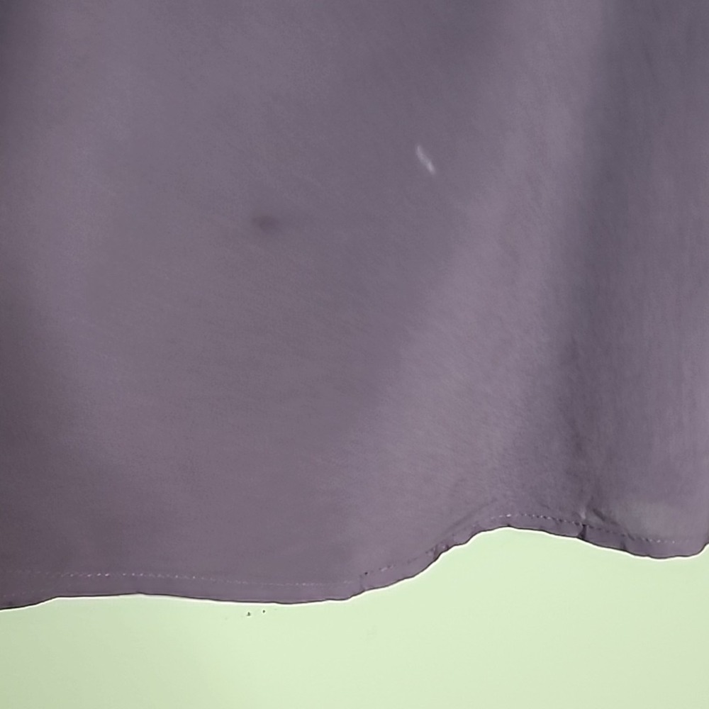 Solitaire Purple Embroidered Roll Tab Sleeve Rayon Tunic Top L 18-1668 - Picture 7 of 11